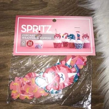 Spritz 24 set party cupcake wrappers & toppers   New sealed zoo valentine
