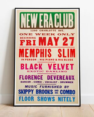 Memphis Slim 1955 Tour Konzert Foto/Poster bis 36''