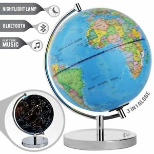 ToyThrill LED Light Up World Globe Map with Bluetooth Speaker	