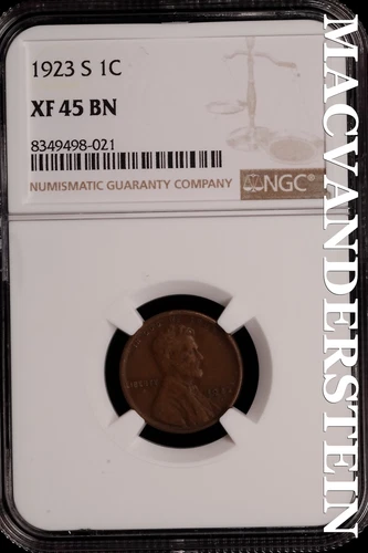 1923-S Lincoln Wheat Cent - NGC XF 45 BN - Scarce  No Reserve  #SLH50
