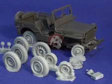 Resicast 1/35 Blown & Burnt Out Tires Willys MB Jeep (7 wheels) (Tamiya) 352262