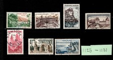 timbres france oblitérés année 1957 n° 1125 1126 1127 1128 1129 1130 1131