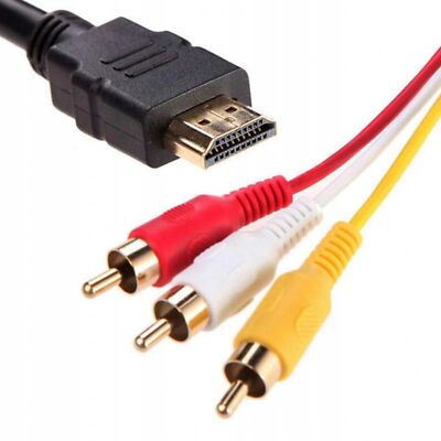 Adapter Kabel zu 3RCA Scart Audio Video AV HD Full Male Konverter 150cm