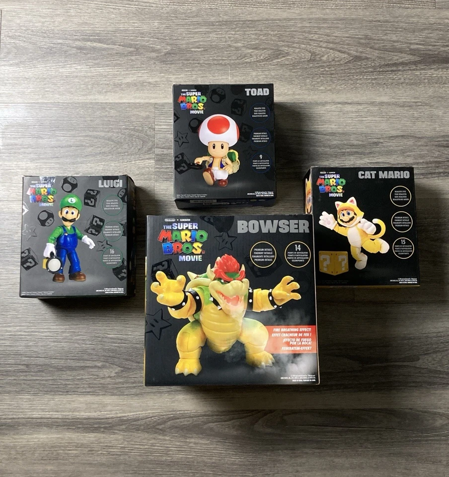 Lote de 4 figuras de acción de la película SUPER MARIO BROS Bowser Toad Luigi Cat Mario Toys Foto 2 de 4