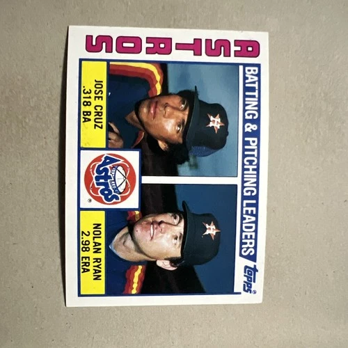 Nolan Ryan - 1984 Topps Baseball Card - Houston Astros - Jose Cruz Checklist