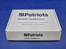4Patriots Patriot Power Cell Portable Solar Power Bank 10,000 mAh Battery NEW