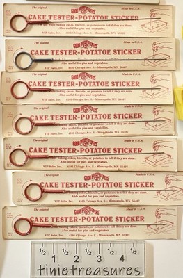 Vtg Good Housekeepers Cake Tester Potato Sticker Set of 7 in RED/blue - USA Made