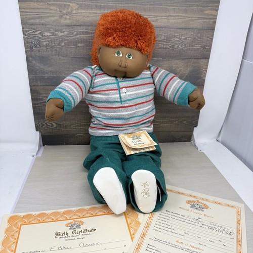 1987 Cabbage Patch Kids Soft Sculpture Orange Hair Mullet Boy African American