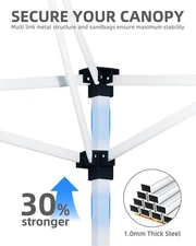 10x10FT Pop Up Canopy Tent with 4 Removable Sidewalls, Outdoor Heavy Canopy