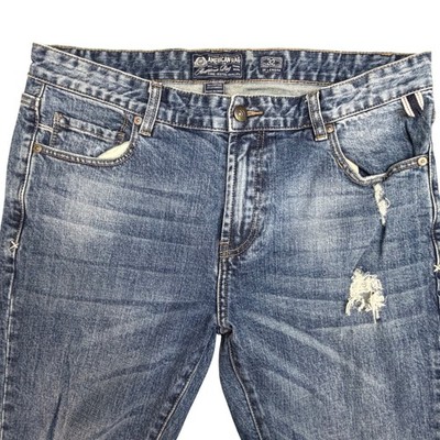 American Rag Mens Distressed Medium Wash Straight Leg Jeans Blue 34x32 WPL 8046
