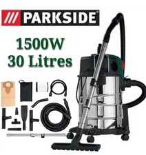 Parkside 30L Wet & Dry Industrial Vacuum Cleaner 1500w Stainless Steel Tank