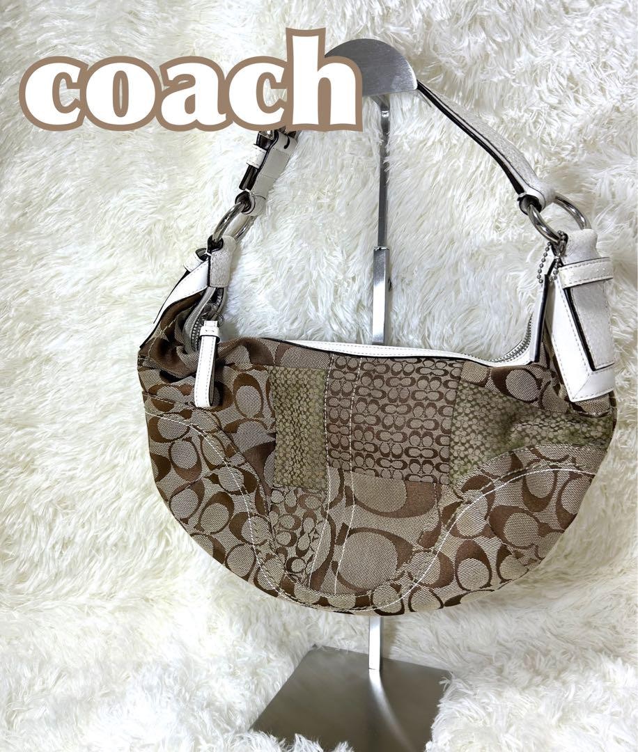 COACH One-Shoulder Patchwork Crescent Bag Women A… - image 21