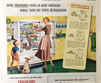 Dog Mom Boy Frigidaire Refrigerator Kitchen Appliance Vtg 1948 Ad Magazine Print