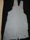 NWOT Little Planet Boys 3T Lt Blue Muslin Gauze Overall Shorts Organic