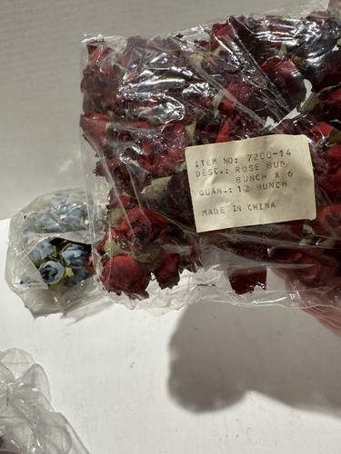 Vintage Darice Mini Satinband verschiedene Farben Blumen Drahtstiel 1" Packung #1 - Bild 8 von 10