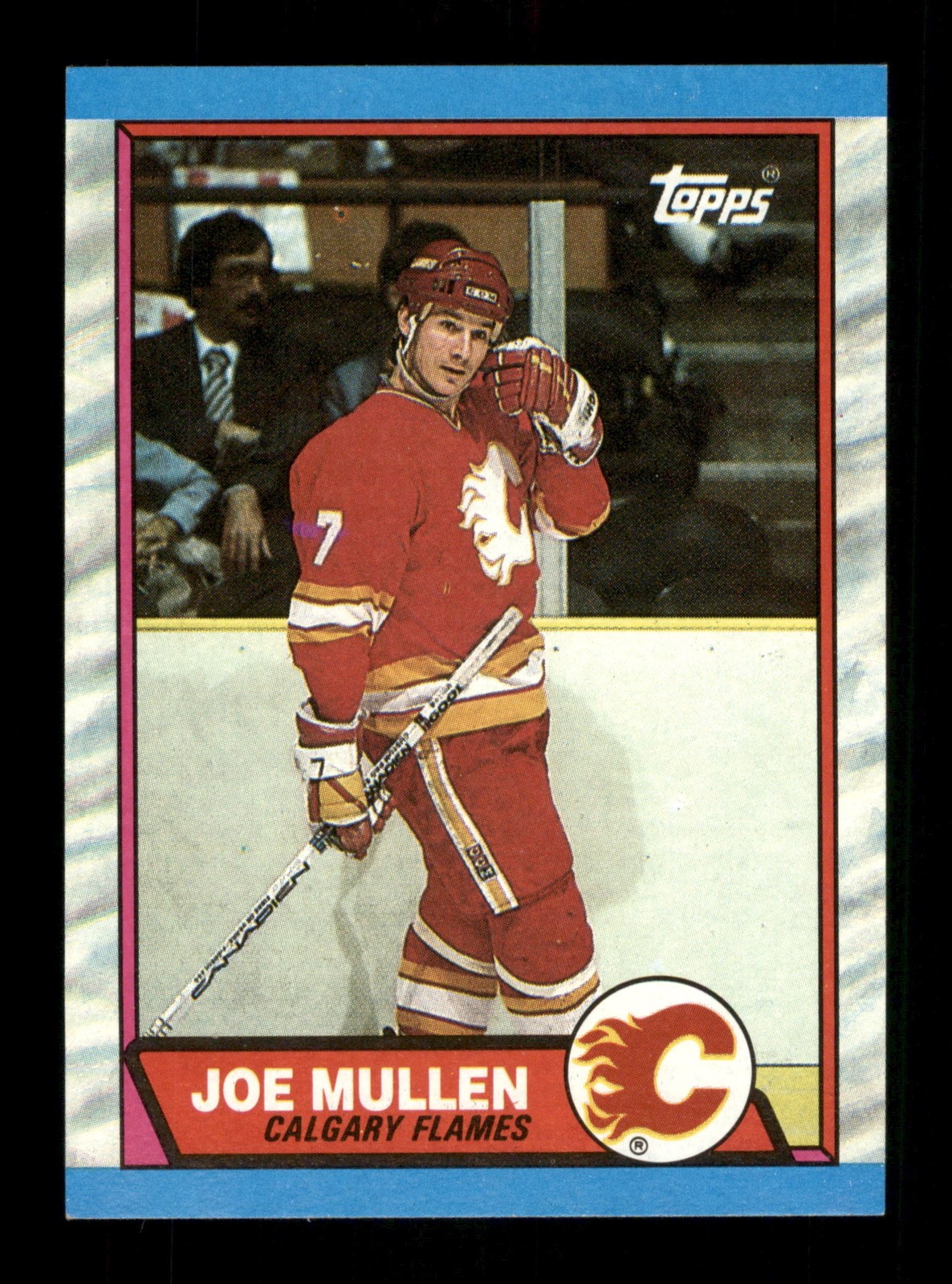 Joe Mullen #196 Hockey Cards 1989 Topps trading card — raw and PSA graded price guide