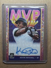 2019 Panini Donruss Optic MVP Signatures Purple Prizm  Kevin Mitchell Auto