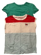 Set of 2 Gap Short-Sleeve Girls Shirts Size XXL Embordered 100 Cotton