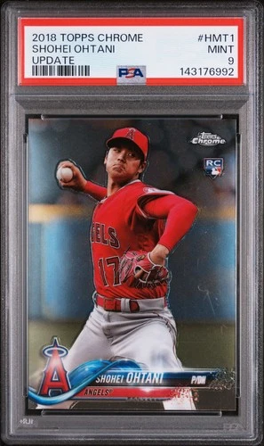2018 TOPPS CHROME UPDATE #HMT1 SHOHEI OHTANI ROOKIE RC PSA 9