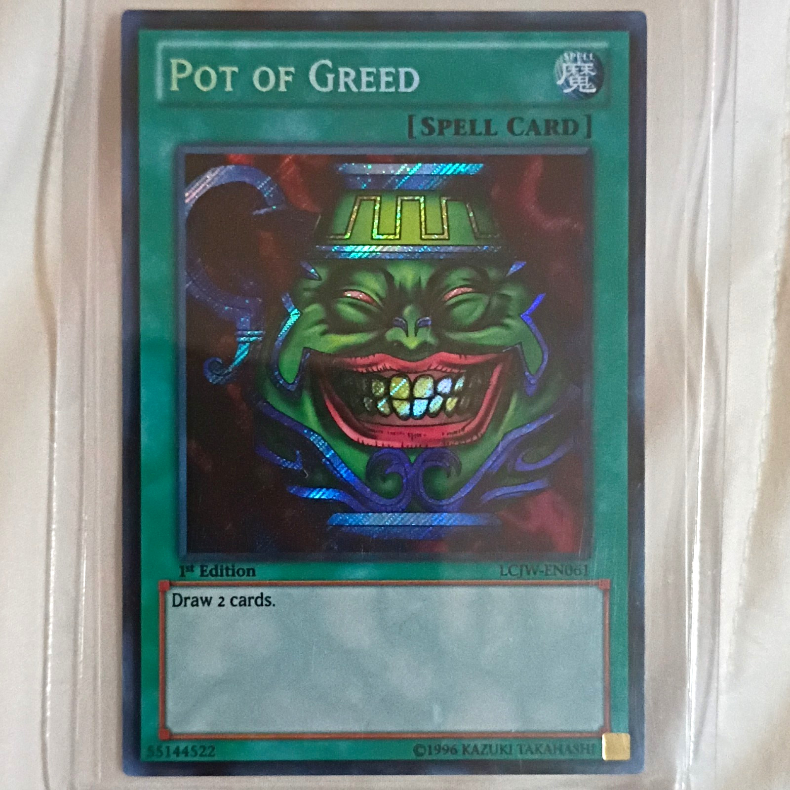 Konami Yu-Gi-Oh! Pot of Greed LCJW-EN061 Ultra Rare Holo 1st Edition EN