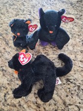 Ty Beanie Baby Scaredy  Fraidy Cat  Scarem Halloween Bat Plush Lot