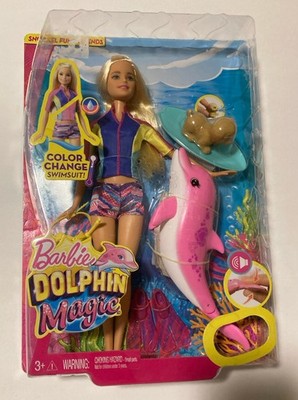 Barbie Dolphin Magic Snorkel Fun Friends Doll #FBD63 - HTF New