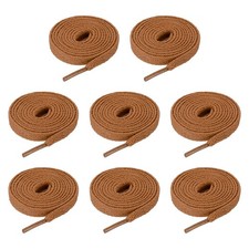4 Pairs Flat Shoe Laces 5/16" x 100" Polyester Sneaker Shoestring, Light Brown