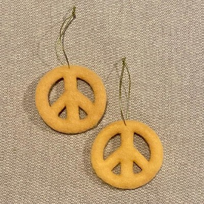 Pair of Opalhouse Jungalow Felted Peace Sign Christmas Ornaments Rearview Mirror