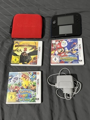 Nintendo 2DS inklusive Tasche sowie 3 Spiele