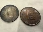 Lot of 2 1967 Canadian 80% Silver Half Dollar - Howling Wolf $1 Face Junk