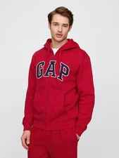 GAP Men’s Full Zip Logo Hoodie Red Size Medium