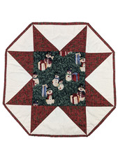 Handmade Quilted Snowman Christmas Table Topper Winter Cottage