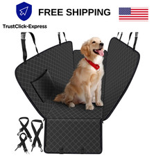 Dog Car Seat Cover Back Seat Hammock Waterproof Scratchproof w/ Storage Pocket
