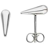 Ohrringe Ohrstecker Tropfen 9,8X3,4Mm 925 Silber Rhodiniert Ohrschmuck