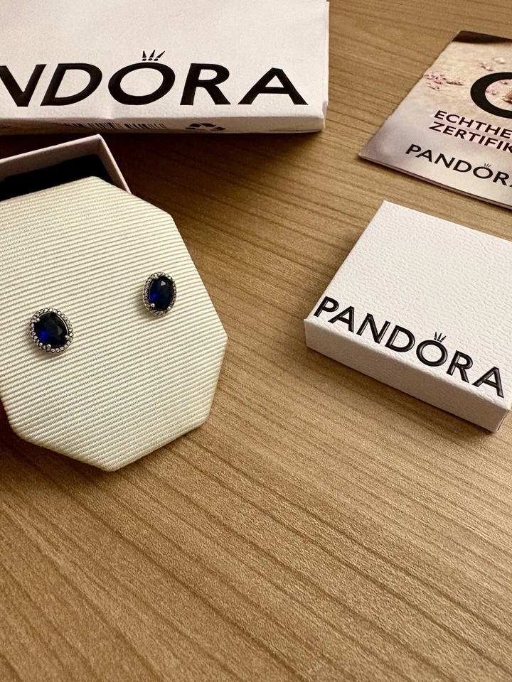 Pandora Statement, Strahlenkranz Ohrringe In Blau ￼ - Bild 2 von 3