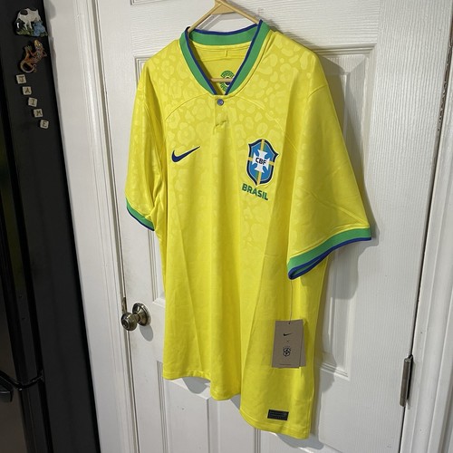 Nike Brazil 2022-2023 Yellow Home Soccer Jersey DN0680-742 Pick Your Size NEW - Picture 3 of 9