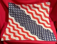 Patriotic Bandanna,Neckerchief,Handkerchief,Stars & Stripes,Made in USA,Vintage