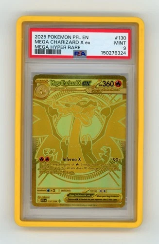 2025 POKEMON PHANTASMAL FLAMES MEGA HYPER RARE  #130 MEGA CHARIZARD X EX PSA 9