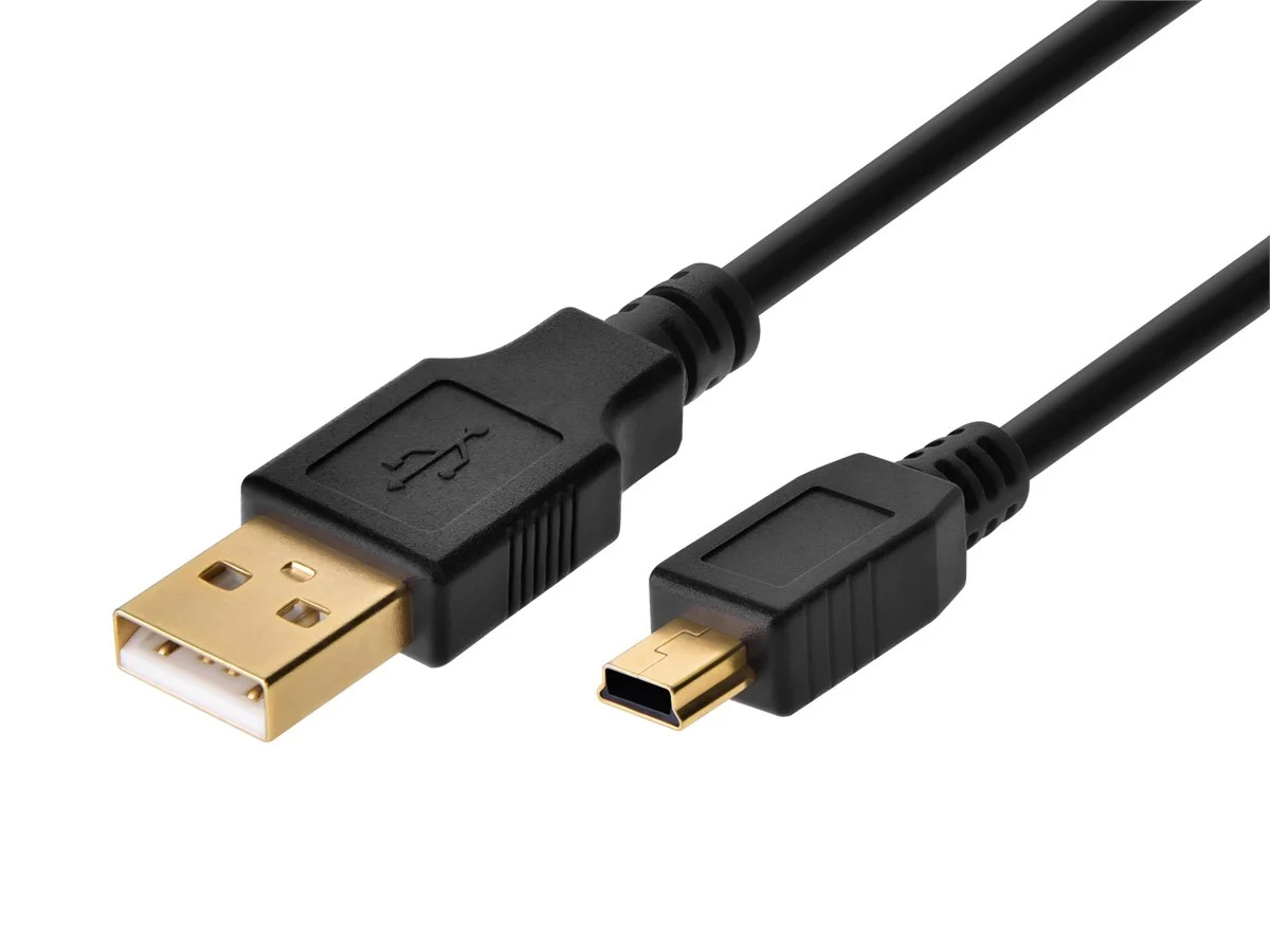 Monoprice USB-A to Mini-B Cable - 5-Pin, 28/28AWG, Black, 3f