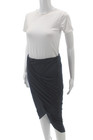 Helmut Lang Womens Blue Micro Modal Wrap Midi Skirt Size S — photo 2