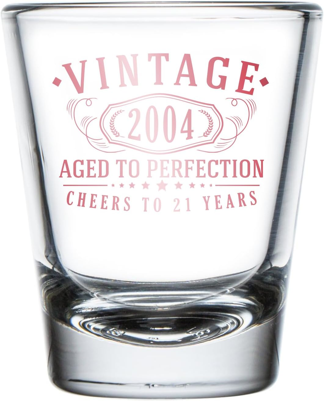 Vintage 2004 Rose Gold 1.75Oz Shot Glass - 21st Birthday Gift
