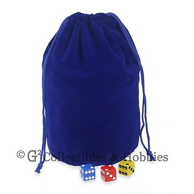 NEW Extra Large Blue Velveteen Dice Bag RPG D&D 8x7.5 Pouch 