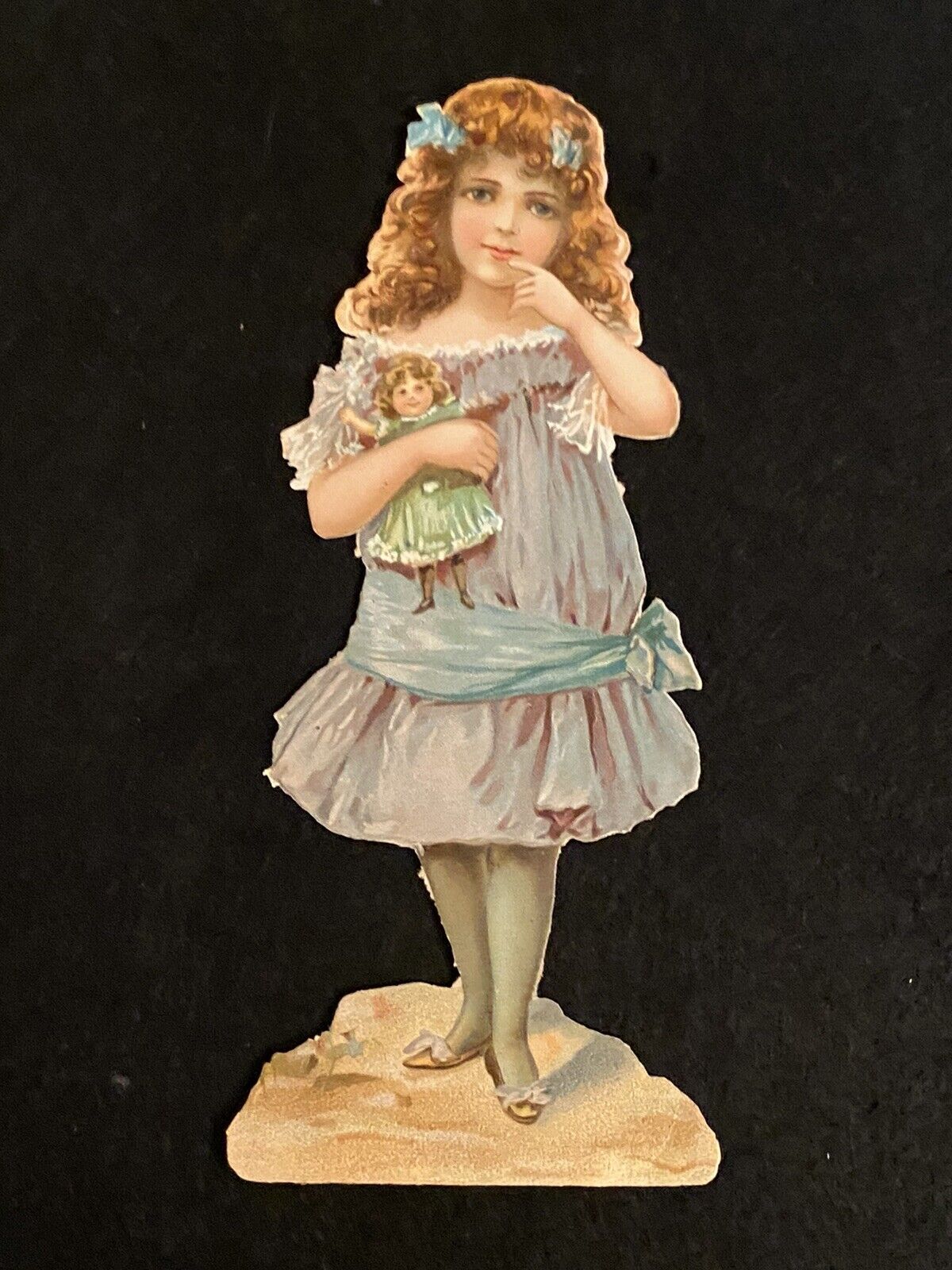 Large Antique Victorian Paper Doll German Die Cut Frances Brundage? Girl W Doll