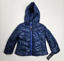 Tommy Hilfiger girls fleece lined hooded puffler jacket sz 4 blue New 