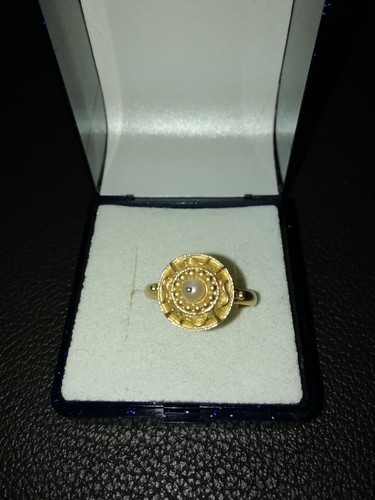 Seltener Echter Ring Gold 750 gest. +Krone +Punze Goldschmiedearbeit Gr.18 3gr. - Bild 12 von 12