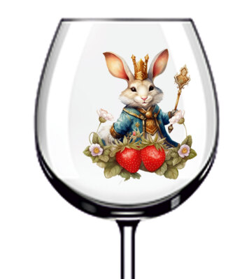 12x niedliche königliche Kaninchenfamilie Becher Weinglas Flasche Vinyl Aufkleber Abziehbilder z759