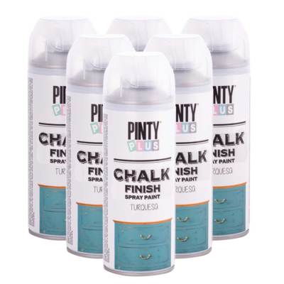 Pintyplus Chalk Finish Spray Paint, Case of 6 Cans - Assorted Colors