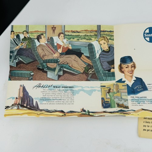 Brochure e orario pubblicitario vintage 1962 Santa Fe Railroad El Capitan - Foto 5 di 9