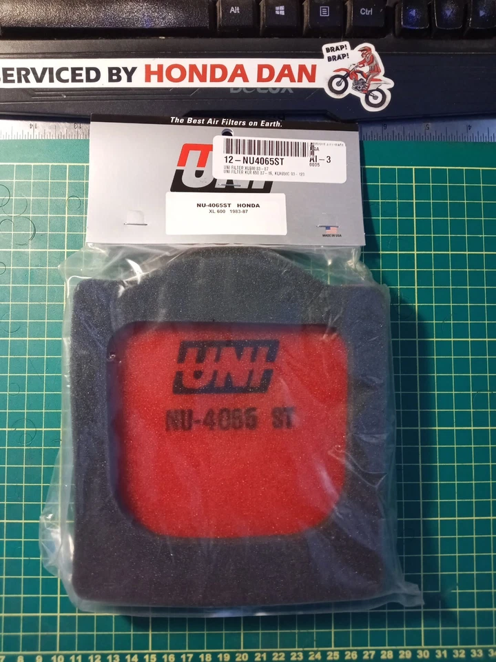 Filtro de aire ultra sellado Honda XL600R Uni NU-4065ST compatible con 1983-1987 600cc Foto 3 de 4