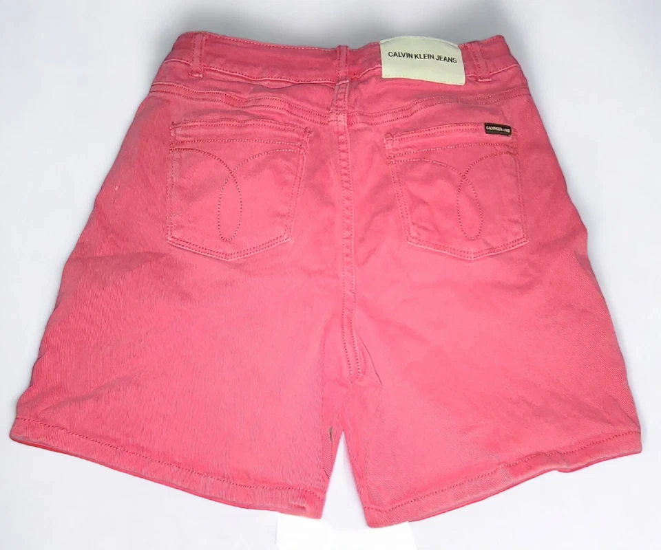 Calvin Klein Shorts Womens 14 Pink Bermuda Cotton Regular Fit Button Fly - Image 2 of 4